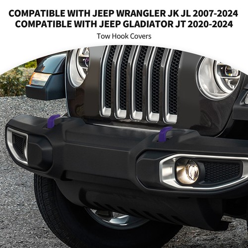 2pc Bumper Tow Hook Protector Tow Hook Rubber Covers For Jeep Wrangler JK JL JT - Picture 61 of 66