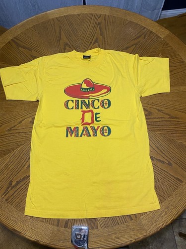 Vintage Top Tee Cinco De Mayo Yellow T Shirt XL