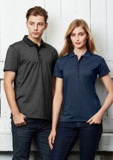 Biz Collection Ladies Shadow Polo Soft-feel Cross-dyed Tonal Fine Stripe Pattern