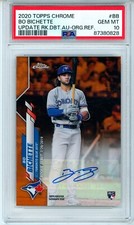2020 Topps Chrome Bo Bichette Update Rookie Orange Refractor Auto RC /25 PSA 10