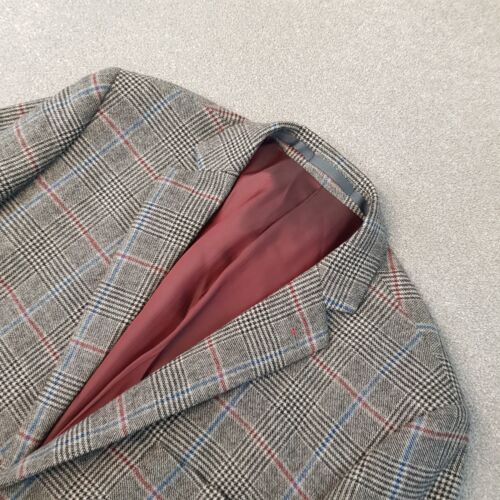Chaqueta Brook Taverner Hombre 42L Gris Blazer Lana Príncipe de Gales Cuadros País - Imagen 3 de 16