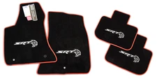 Hellcat Logo Dodge Charger SRT HELLCAT Floor Mats Red Trim 4pc Premium32 InStock