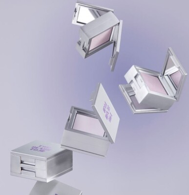 TWO SLASH FOUR Strobing Face Cube#Purple 3.4g+Mini Brush By