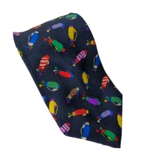 Vintage 1993 Alynn Neckwear Well Dressed Bags Golf Novelty Silk Necktie