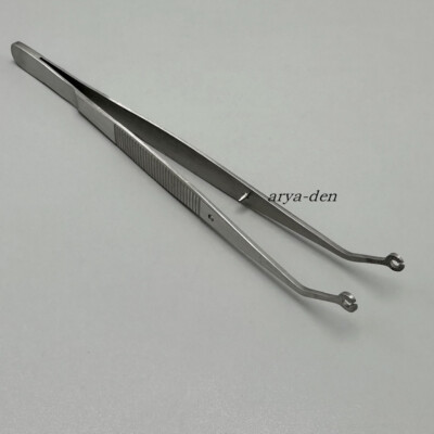 Dental Surgical Operation Stitching Tweezer Cotton Dressing Forceps Serrated Tip