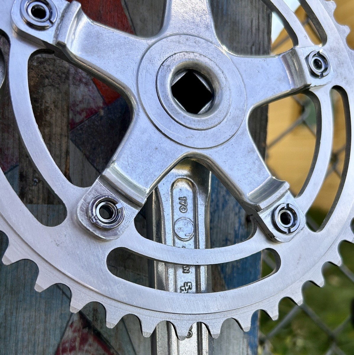 ☆中古品☆ SIXTH Components Track Crank set SR Custom Crankset 44T Vintage Bike Crank Old School BMX Dust Caps