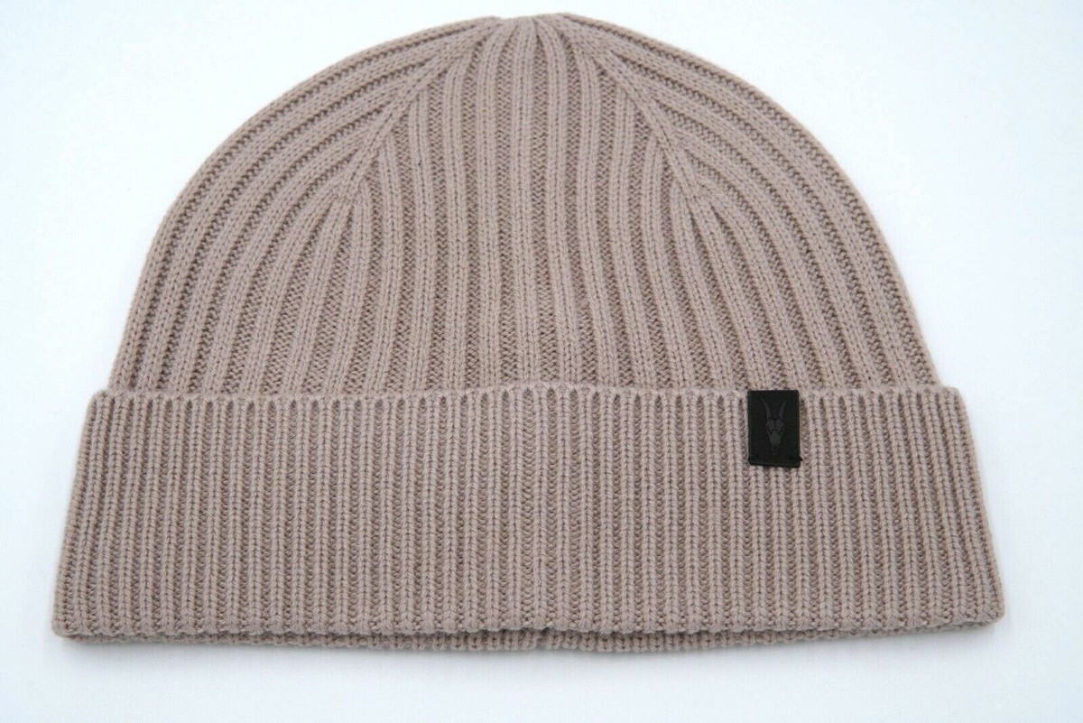 All Saints Beanie Hat Wool Blend Mixed Stitch In Pink Dusty Rose NWT Rose Smoke | Classic Cuffed Knit Beanie main image 3