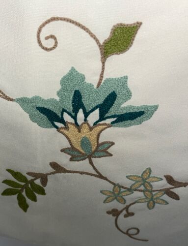 Inspired Treasures Türkis Bestickt Design Elfenbein Leinenmischung 72" Tischläufer - Bild 4 von 6