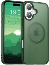 Temdan for iPhone 16 Case [Compatible with MagSafe] 6.1 inch, Dark Green