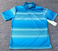 Ben Hogan Performance Polo Men's S Blue Striped Stretch Knit Short Sleeve Shirt