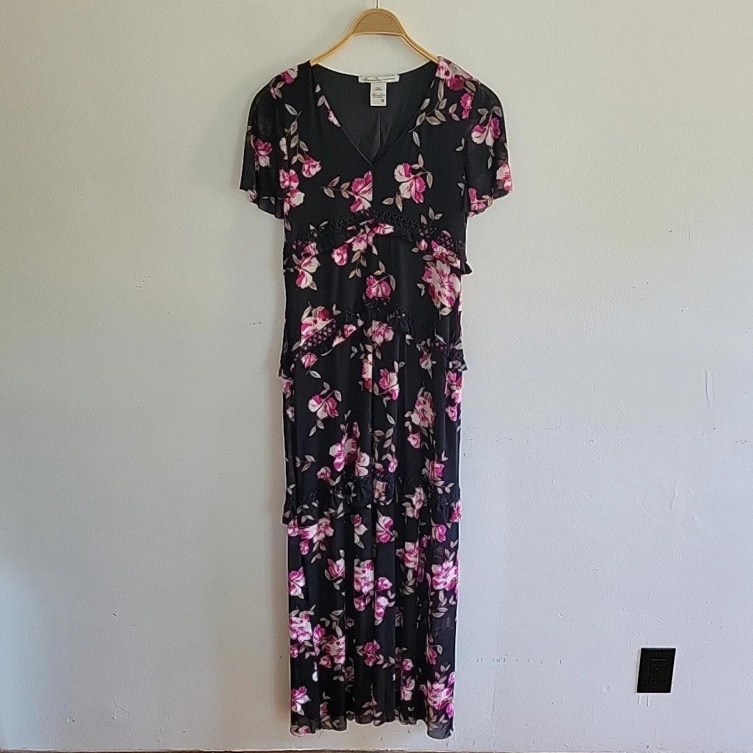 black thin strap maxi dress Black Shimmery Spaghetti Straps Braided Cut Out Slit Maxi Dress Medium