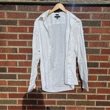 Marquis Signature White Slim Fit Collared Single Needle Tailoring Dress Shirt