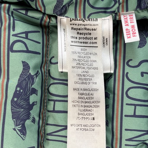 Patagonia Kids Vest Boys 5T Blue Orange Yellow Reversible Down Fun Hogs WAVB - Picture 7 of 12