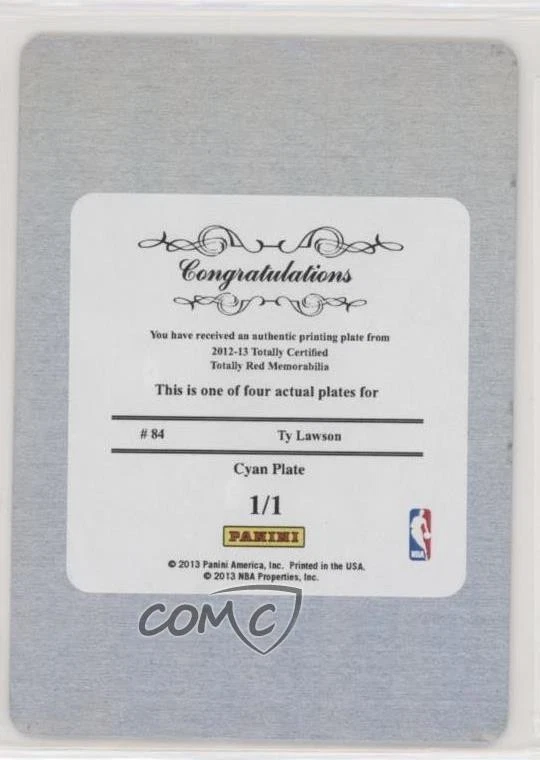 2012 Totally Certified Memorabilia Red Printing Plate Magenta 1/1 Ty Lawson 0fn0 - Image 2 of 3