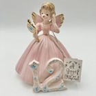 New ListingVintage Josef Originals Birthday Angel Girl #12 w/ Tag Black Eyes Mirror - Japan