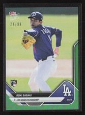 2025 Topps Now #OD274 Roki Sasaki Dodgers Road to Opening Day Green /99 RC