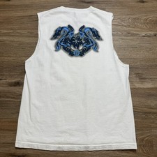 Vintage Ocean Pacific Sea Graphic White Tank Muscle Top Y2K Size L cut neckline
