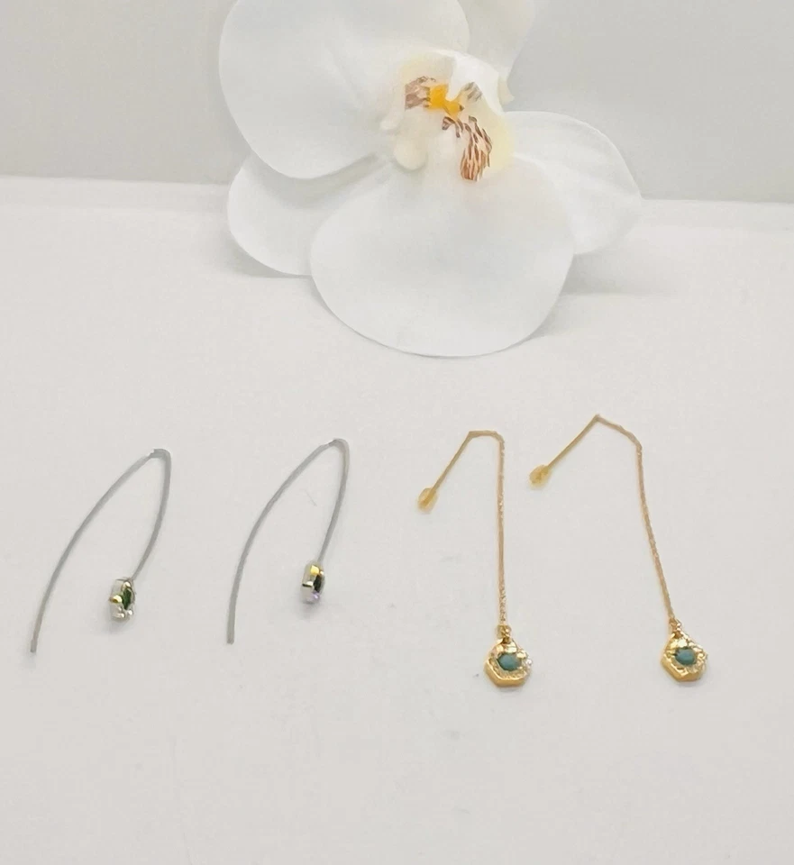 全新 Rebecca Minkoff Thread W 石耳环滴 - 2 件套 — 第 2/4 张图片