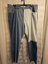 Hollister Women's Jeans Colorblock Patchwork Denim Size 17L Straight Leg