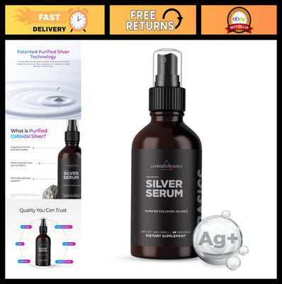 Colloidal Silver Liquid Spray - Purified Silver for Wellness, Oral Care, Skin &