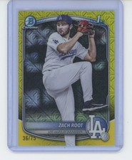 ZACH ROOT 2025 Bowman Chrome Draft #BDC-22 YELLOW REFRACTOR 1st Rookie RC SP /75