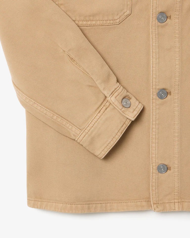 Lacoste Men's Oversized Beige Denim Overshirt Size Medium thumbnail 7