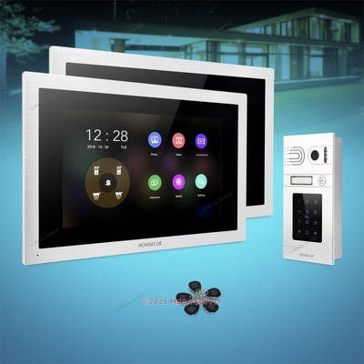 HOMSECUR 7'' 4 Draht HD Video Türsprechanlage Gegensprechanlage Passwort Zugang