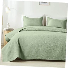  Quilts Queen Size,Ultrasonic Full/Queen Quilt Full/Queen(90"x96") Sage Green