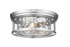 Z-Lite 493F3 Clarion 3 Light 16"W Flush Mount Drum Ceiling - Nickel