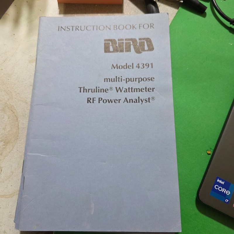 1985 Instruction Book for BIRD Model 4391 Multi-Purpose Thruline Wattmeter