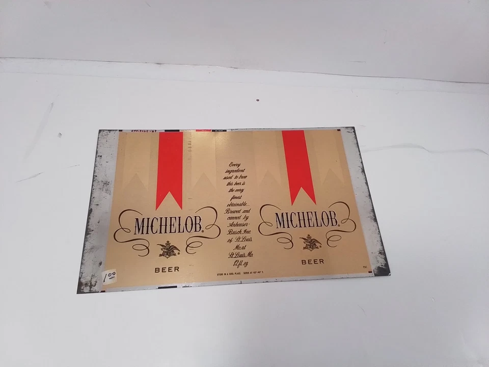 Lata Michelob Desenrollada 12oz Cerveza Anheuser Busch RARA AÑOS 70 1973 VINTAGE Foto 2 de 4