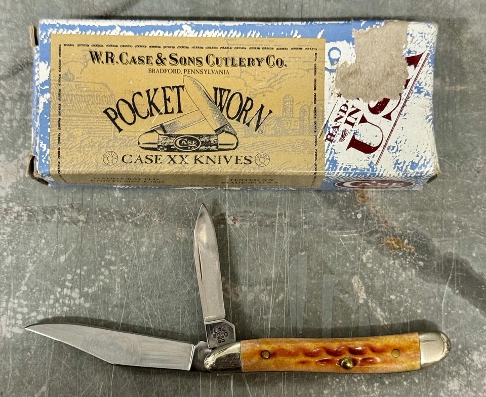 Faca de bolso Case XX EUA colheita laranja bolso usada 6220 amendoim com caixa - Imagem 2 de 4