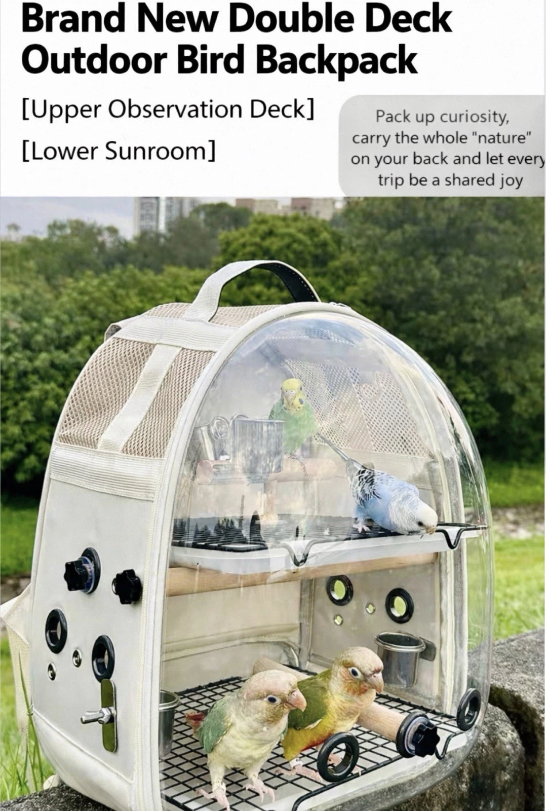 Transparent Bird Carrier Bag Bird Travel Cage Backpack for Parrot & Small Birds
Opens in a new windo