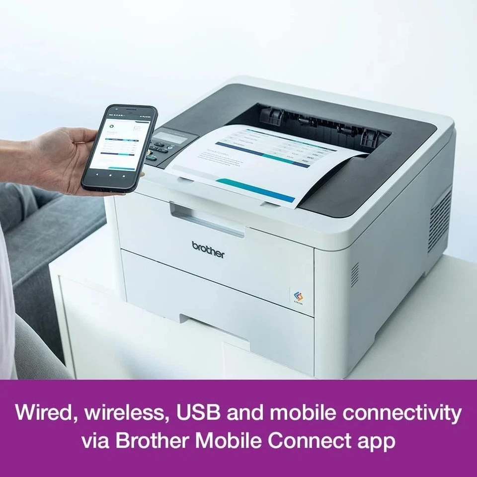 Brother HL-L3220CW A4 Colour LED Laser Printer with Toner - Image 2 of 2