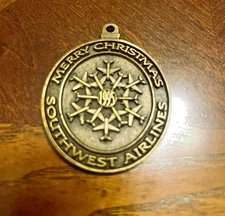 1995 Southwest Airlines Pewter Christmas Ornament