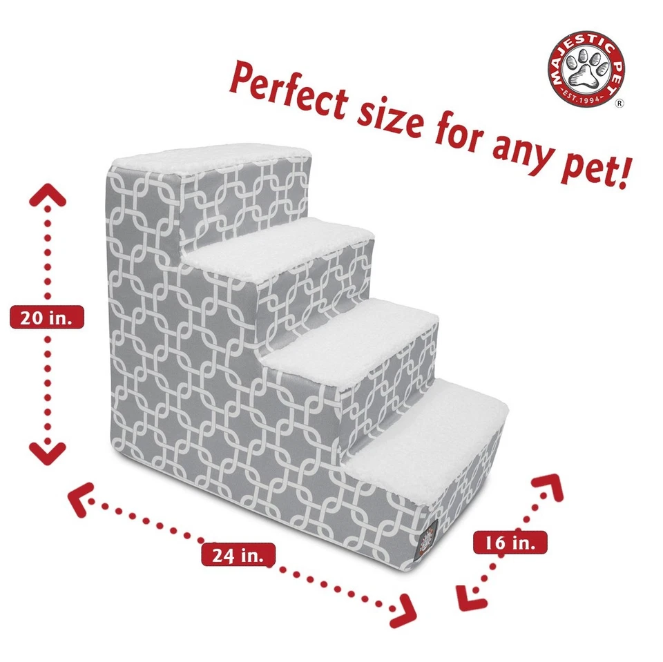 Majestic Pet 4 Step Portable Dog Stairs for Small Dogs to get on Bed Supports... - Image 3 of 4