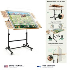 Puzzle table 2000 pieces 28.50x40.16 adjustable height wooden with wheels