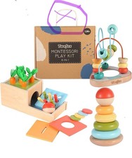 Wooden  Montessori Learning Toys Kit,Babies Toys Set for 1 Year Old