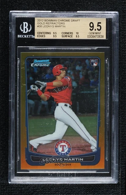 2012 Bowman Draft Chrome Gold Refractor /50 Leonys Martin #38 BGS 9.5 Rookie RC