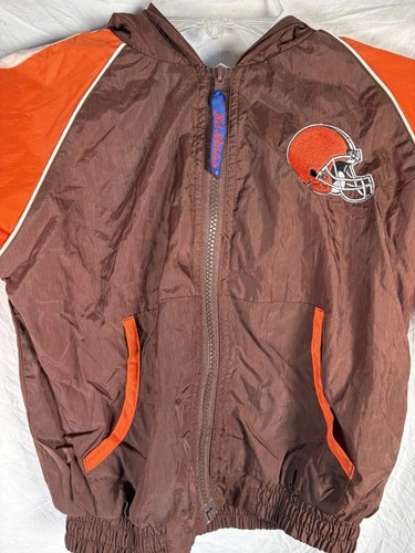 Vintage Play FootBall Cleveland Browns Toddler Zip Hooded Windbreaker 4T - Picture 2 of 5