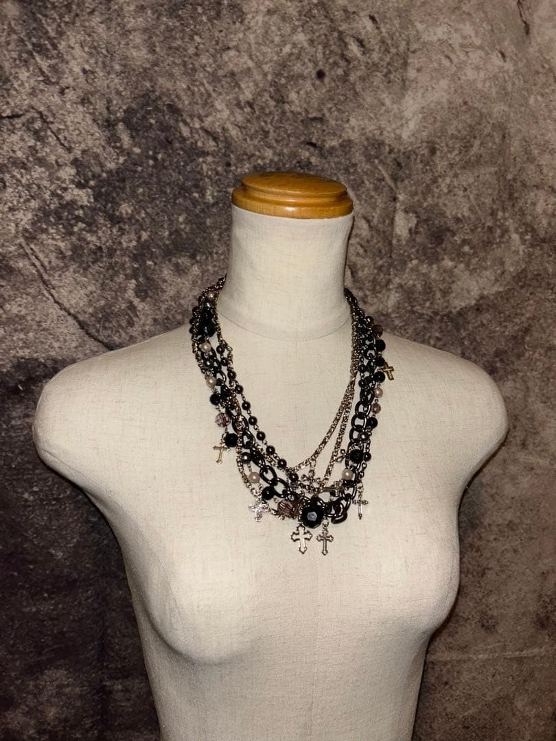 Archive y2k vkei kmrii hyde gunda Necklace Black Silv… - Gem