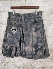 Damn Near Kilt'em Mens Utility Kilt Cotton Cargo Tactical Size M Hand Distressed