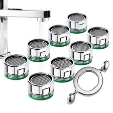 8pc Kitchen/Bathroom Sink Aerator Kit, 24mm Male, High Flow  Removal Tool