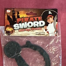 Pirates Costume Sword Eye Patch Accessory Set Silver/Black One Size