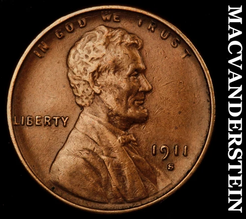 1911-S Lincoln Wheat Cent- Semi Key Better Extra Fine+ No Reserve #i5371