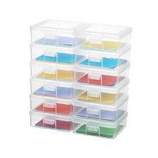 12 Pack Clear Plastic Small Storage Containers with Lids - Clear