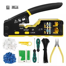 1set RJ45 Crimper Tool Kit Pass Through Connector Pliers Home Set