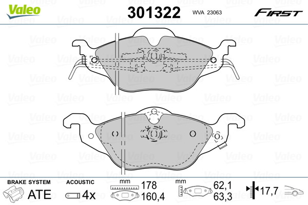 Plaquettes de frein Valeo 301322 idéales pour le freinage quotidien des berlines - 2