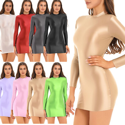 Damen Nachtwäsche Einteiler Kleid Glatt Bodycon Camisoles Kostüm Eng Clubwear