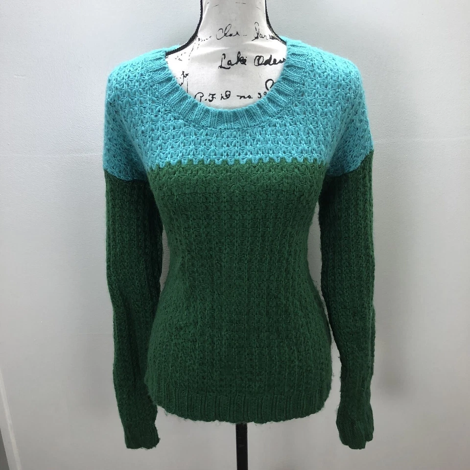 MOSSIMO SUPPLY CO Round Neck Pullover Green Chunky Knit Sweater Women's Size L - Изображение 3 из 4